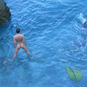 One man in the pool