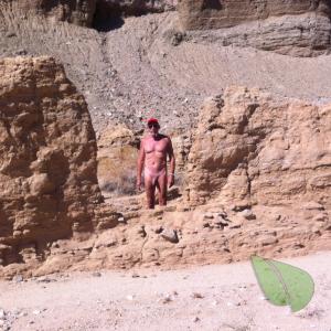 One male out hiking in nature