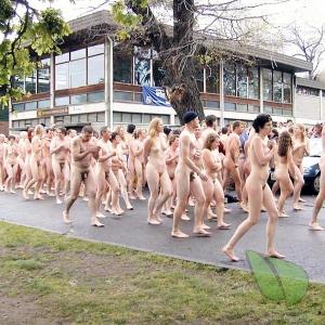 some co-ed nudists in the woods