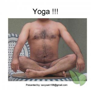 A male practicing asanas