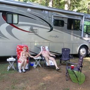 Solo nude person in nature