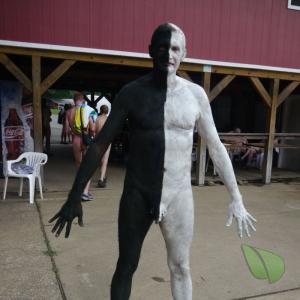One dude being bodypainted